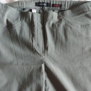 Robell Sage Green Pull-On Trousers with Seam Detail Modell Bella 09